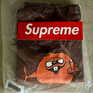 Size Large | Supreme Camacho T-Shirt FW23 | Brown | w/Red Box Logo Sticker